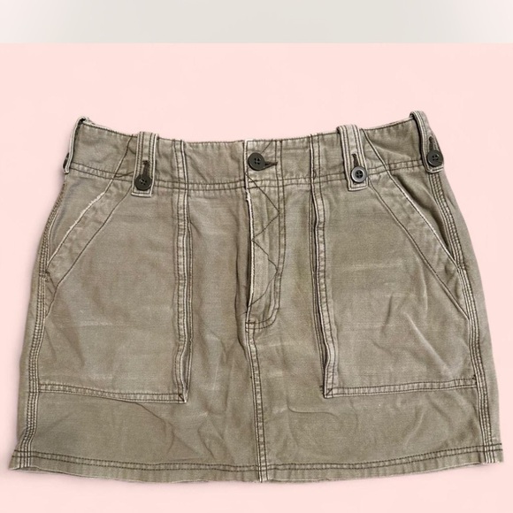 Free People Khaki Mini Skirt - Picture 3 of 5